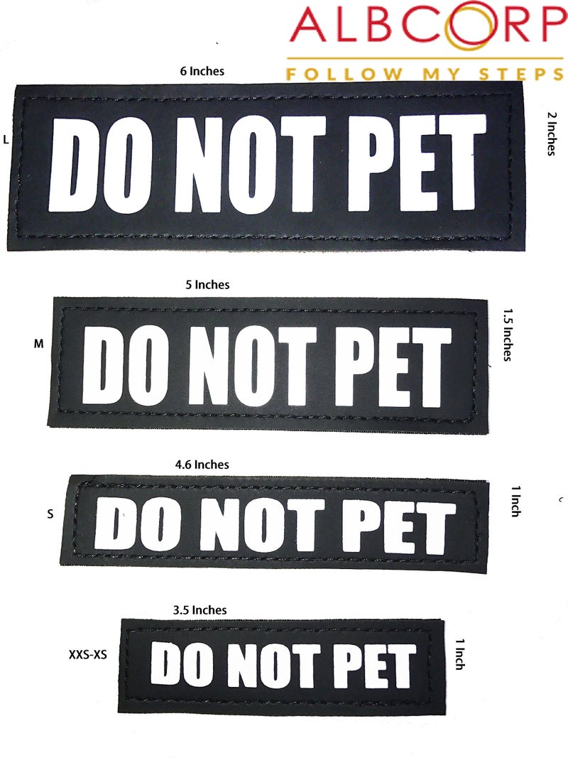 Albcorp Reflective Do Not Pet Patches with Hook Backing for Service Animal Vests /Harnesses Large (6 X 2) Inch - Image 2